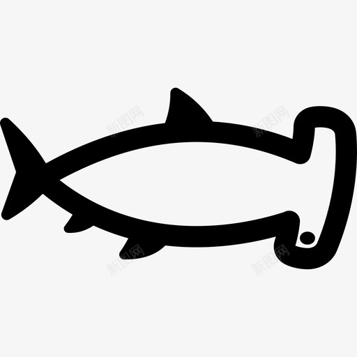 锤头扁豆鲨鱼图标svg_新图网 https://ixintu.com 扁豆 翼头 锤头 鱼轮廓 鲨鱼