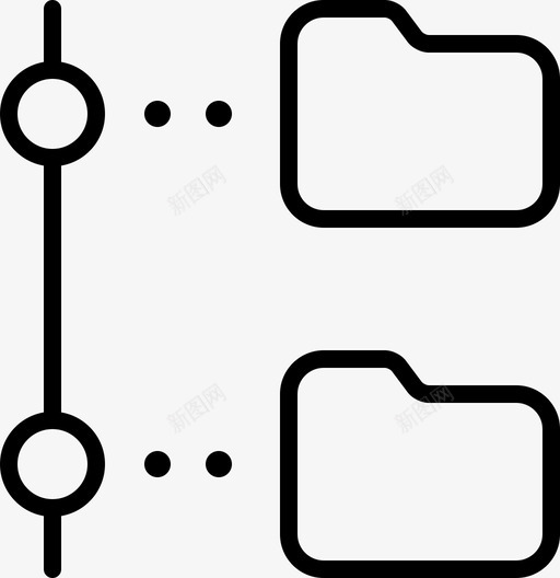 文件夹连接数据图标svg_新图网 https://ixintu.com 数据 文件夹 树 组织 联机数据精简 脱机 连接
