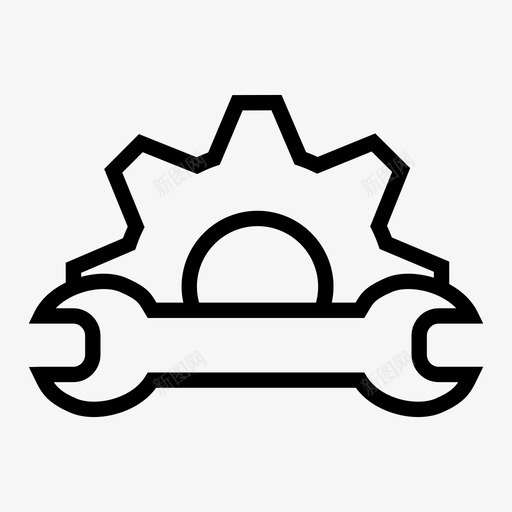 工具齿轮机械图标svg_新图网 https://ixintu.com 修理 工具 扳手 机械 轮廓收集 齿轮