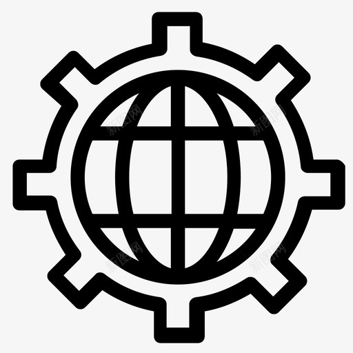 设置齿轮地球仪图标svg_新图网 https://ixintu.com 世界 世界图标 地球仪 设置 齿轮