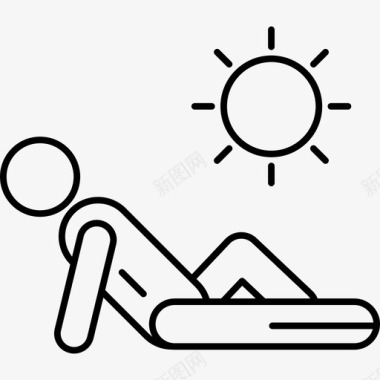 男士日光浴行为超薄图标图标