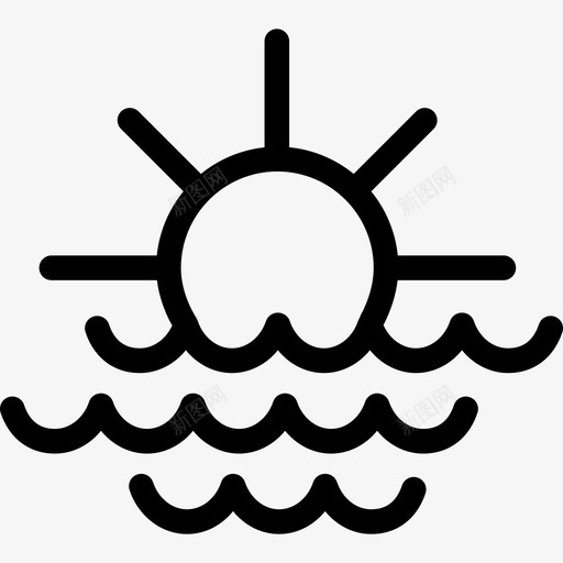 太阳和海洋自然水图标svg_新图网 https://ixintu.com 太阳和海洋 水 自然