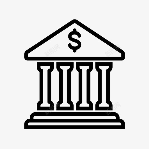 银行商业经济图标svg_新图网 https://ixintu.com 商业 投资 经济 货币 金融 银行