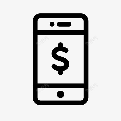 手机银行存款支票智能手机图标svg_新图网 https://ixintu.com 存款支票 手机银行 智能手机 银行和金融