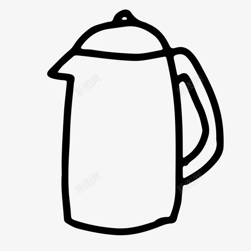 茶壶手绘厨房图标svg_新图网 https://ixintu.com 厨房 厨房用具 工具 手绘 涂鸦 茶壶