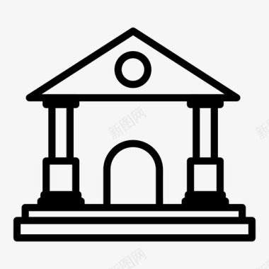 银行大楼金融图标图标