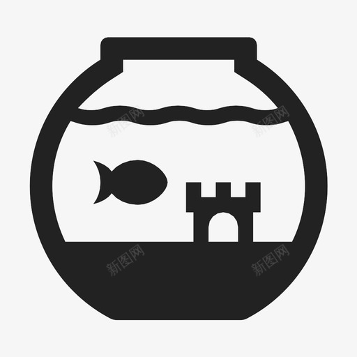 鱼缸水族馆图标svg_新图网 https://ixintu.com 水族馆 鱼缸