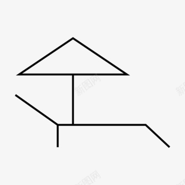 日光浴假日休息室图标图标
