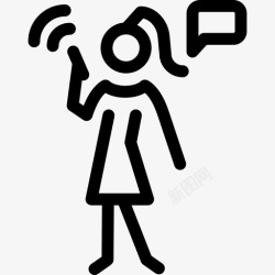 女士们打电话的女人女士们直系人图标高清图片