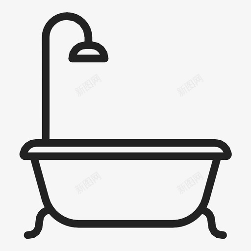 浴室浴缸家具图标svg_新图网 https://ixintu.com 室内 家具 浴室 浴缸 淋浴