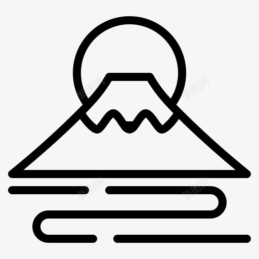 富士山日本地标图标svg_新图网 https://ixintu.com 地标 富士山 旅游 日本 日本概况
