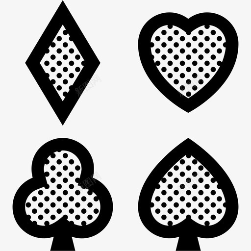 扑克赌场俱乐部图标svg_新图网 https://ixintu.com 俱乐部 扑克 杂点 红桃 赌场 钻石 黑桃