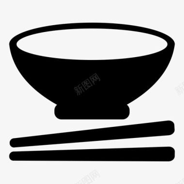 碗亚洲食品筷子图标图标