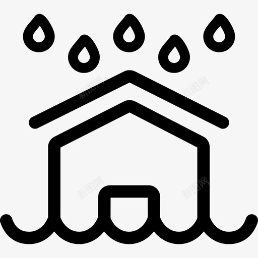 雨棚天气水图标svg_新图网 https://ixintu.com 天气 水 雨棚