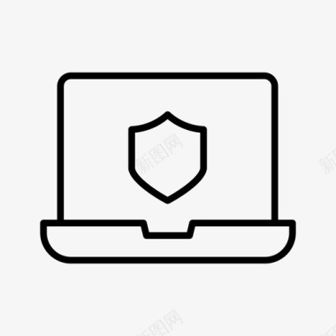 笔记本电脑保护防病毒数据保护图标图标