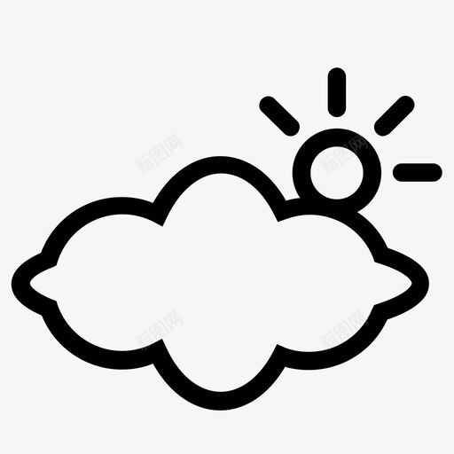 云自然天空图标svg_新图网 https://ixintu.com 云 天气 天空 太阳 自然