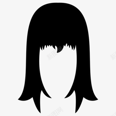 女性头发女性假发图标图标