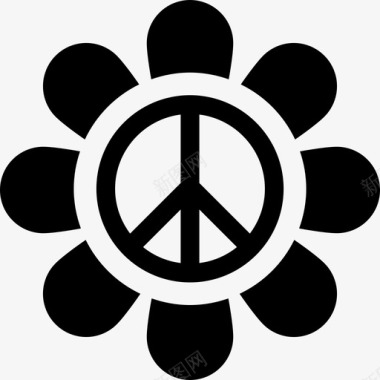 和平与和平花的形状图标图标