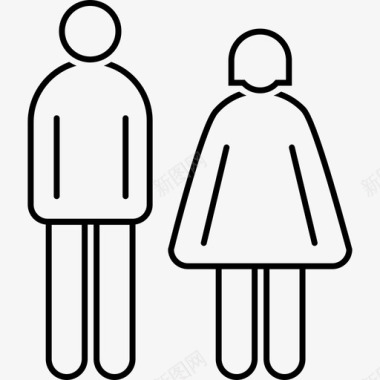 夫妻化身女性图标图标