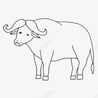 牛动物野兽图标图标