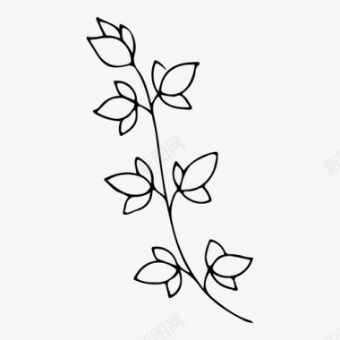 植物涂鸦花卉图标图标