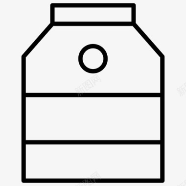 牛奶盒杂货店瘦图标图标