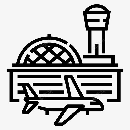 机场飞机航班图标svg_新图网 https://ixintu.com 城市乡村景观 机场 航班 航站楼 飞机