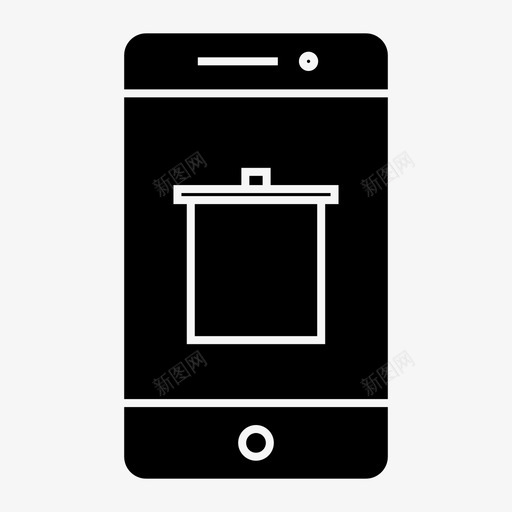 垃圾删除移动图标svg_新图网 https://ixintu.com 删除 垃圾 技术 智能手机 移动