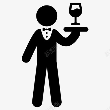 服务员酒吧饮料图标图标