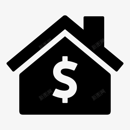房子房产金融图标svg_新图网 https://ixintu.com 房产 房子 投资 金融 钱