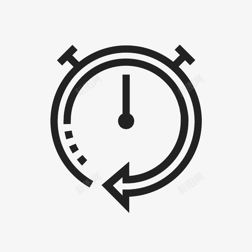秒表时钟顺时针图标svg_新图网 https://ixintu.com 时钟 时间 秒表 计时器 顺时针