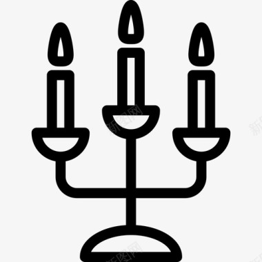 三支蜡烛烛台我们的婚礼图标图标