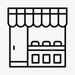 咖啡馆店面设计咖啡馆建筑零售图标高清图片