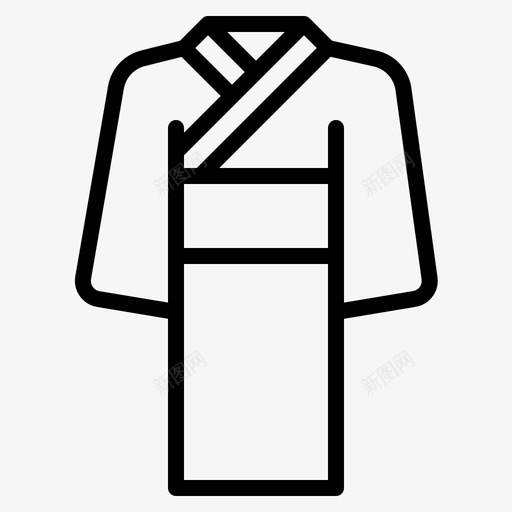 和服衣服日本图标svg_新图网 https://ixintu.com 传统 和服 日本 日本轮廓 衣服 袖子