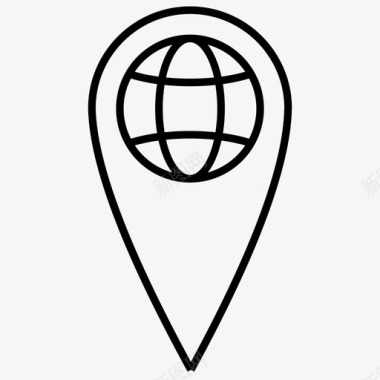 国际位置地图针图标图标