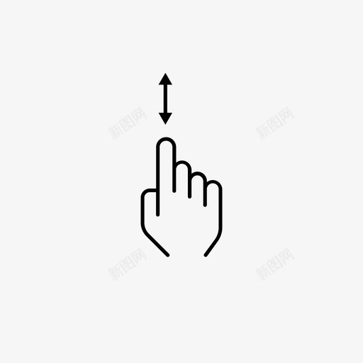 一个手指向上向下手势手图标svg_新图网 https://ixintu.com 一个手指向上向下 手 手势 移动 触摸 触摸手势图标