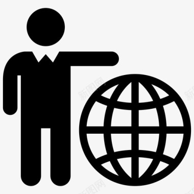 全球商务商人环球图标图标