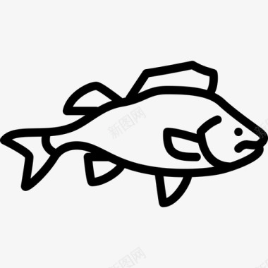 大型鲈鱼动物群线形图标图标