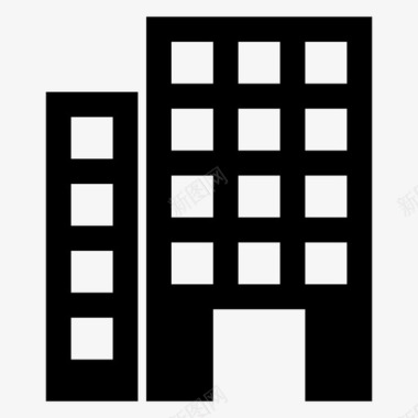 建筑公寓建筑块图标图标