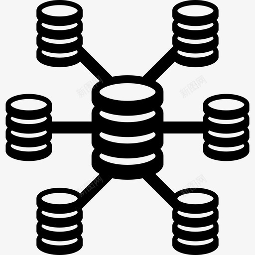 数据库互联技术数据分析图标svg_新图网 https://ixintu.com 技术 数据分析 数据库互联