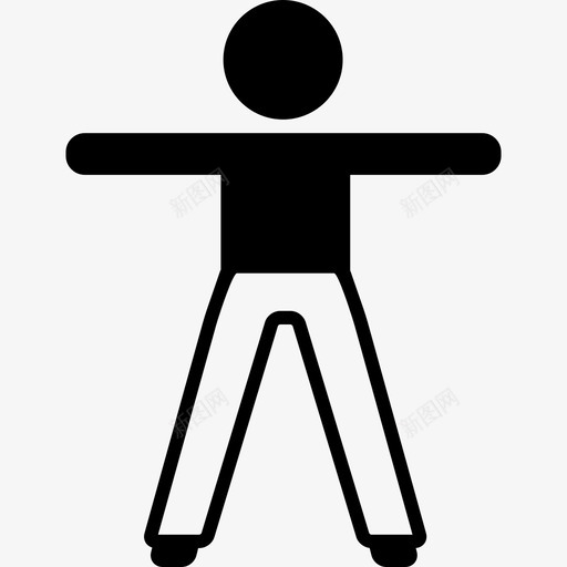 男人伸展手臂和腿运动瑜伽图标svg_新图网 https://ixintu.com 手臂和腿部伸展运动瑜伽 瑜伽 男人伸展手臂和腿 运动