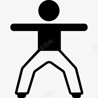 伸展双臂运动瑜伽图标图标