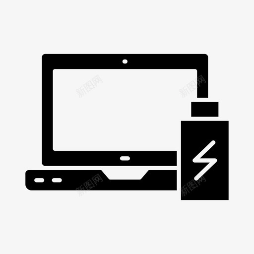 充电电池笔记本电脑电源图标svg_新图网 https://ixintu.com 充电电池 电源 笔记本电脑