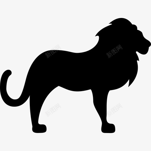 狮子面朝右动物动物的轮廓图标svg_新图网 https://ixintu.com 动物 动物的轮廓 狮子面朝右