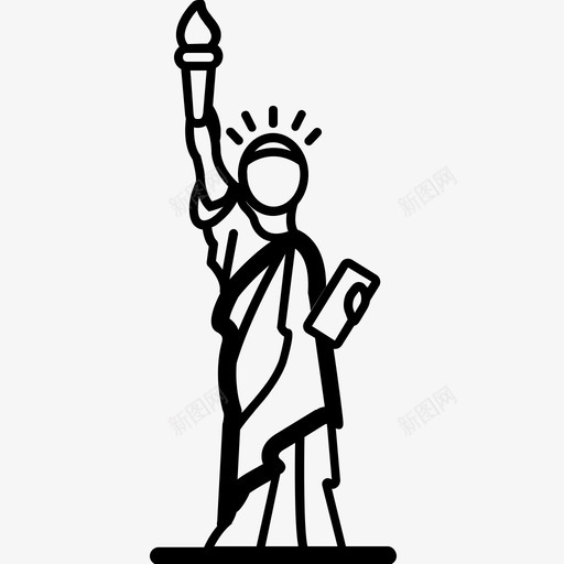 自由女神像美国地标图标svg_新图网 https://ixintu.com 地标 美国 自由女神像