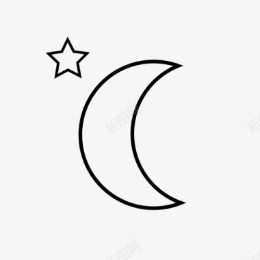 月亮夜晚星星图标图标
