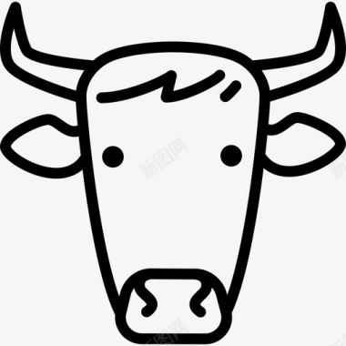 牛头动物群线性图标图标