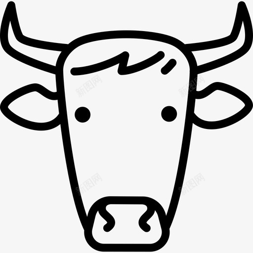 牛头动物群线性图标svg_新图网 https://ixintu.com 动物群 牛头 线性 黑白牛头