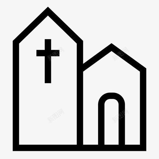教堂建筑物房屋图标svg_新图网 https://ixintu.com 宗教 建筑物 房屋 房屋和建筑物 教堂