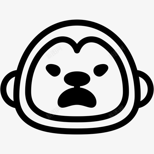 惊呆表情情绪图标svg_新图网 https://ixintu.com 情绪 惊呆 感觉 猴子 猴子表情线 表情